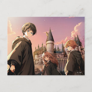 HARRY POTTER™ Hermione & Ron HOGWARTS™ Anime Scene Postcard