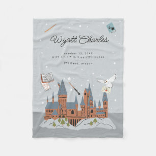 Harry Potter Hogwarts Baby Birth Stats Fleece Blanket
