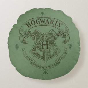 Harry Potter   Hogwarts Banner Crest Round Pillow