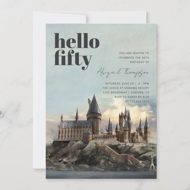 Harry Potter | Hogwarts Castle 50th Birthday Invitation (Front)