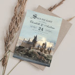 Harry Potter | Hogwarts Castle Save the Date Invitation<br><div class="desc">Let everyone know that you two have set the date with these Harry Potter Save the Dates. Personalize by adding all your wedding date!</div>