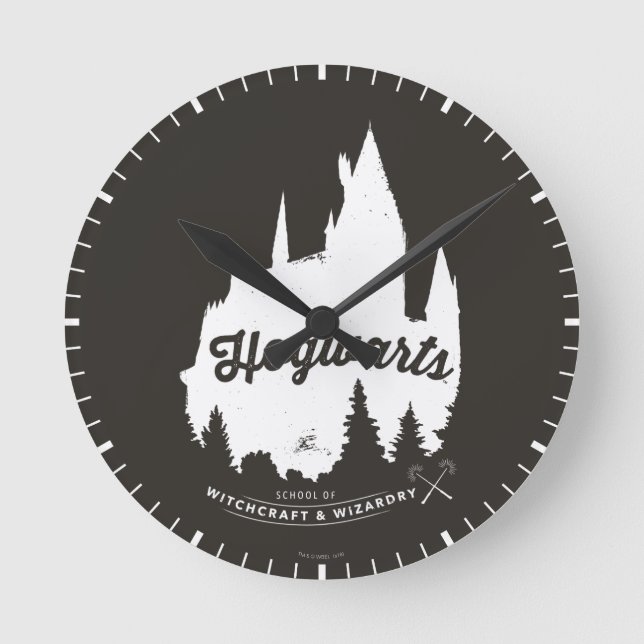 Harry Potter | HOGWARTS™ Castle Typography Round Clock (Front)
