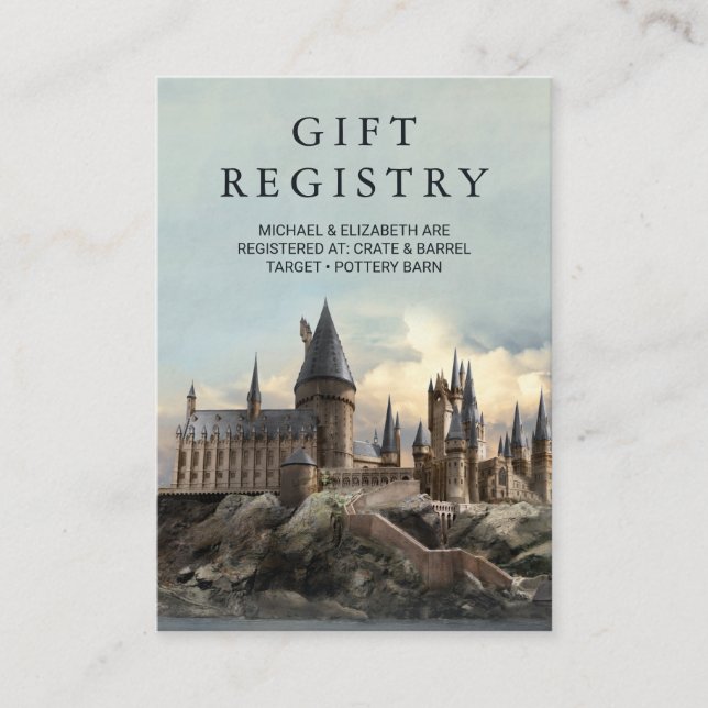 Harry Potter | Hogwarts Castle Wedding Registry Enclosure Card (Front)