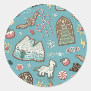 HARRY POTTER™ HOGWARTS™ Christmas Cookie Pattern Classic Round Sticker