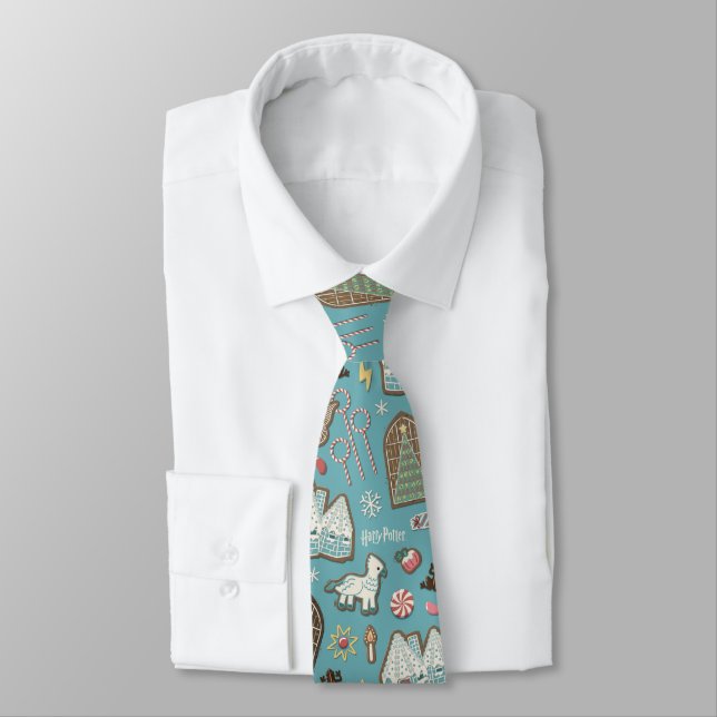HARRY POTTER™ HOGWARTS™ Christmas Cookie Pattern Tie (Tied)
