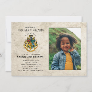 Harry Potter Hogwarts Crest Birthday - Photo Invitation