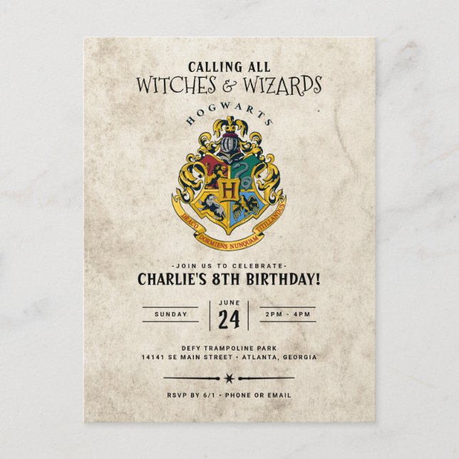 Harry Potter Hogwarts Crest Birthday  Postcard (Front)