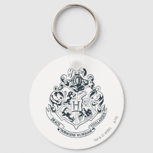 Harry Potter   Hogwarts Crest - Black and White Keychain