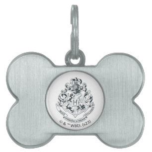Harry Potter   Hogwarts Crest - Black and White Pet ID Tag