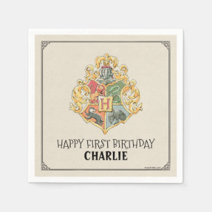 Harry Potter Hogwarts Crest First Birthday Napkin