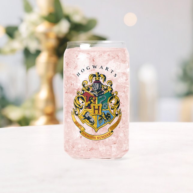 Harry Potter | Hogwarts Crest - Full Colour Can Glass (Insitu (Wedding))