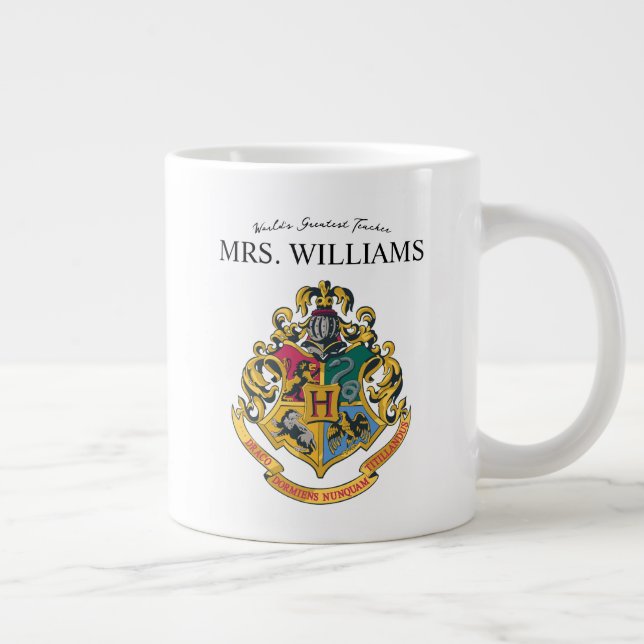 Harry Potter | Hogwarts Crest Teacher Personalize Large Coffee Mug (Right)