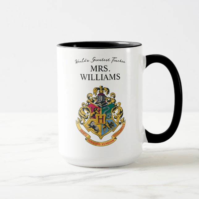 Harry Potter | Hogwarts Crest Teacher Personalize Mug (Right)