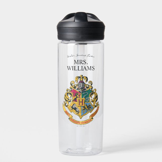 Harry Potter | Hogwarts Crest Teacher Personalize Water Bottle (Front)