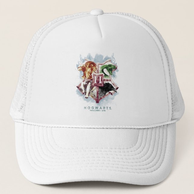 Harry Potter | HOGWARTS™ Crest Watercolor Trucker Hat (Front)