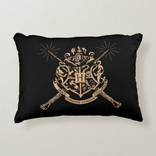 Harry Potter Hogwarts Crossed Wands Crest Accent Pillow