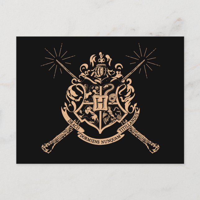 Harry Potter | Hogwarts Crossed Wands Crest Postcard (Front)