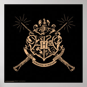 Harry Potter   Hogwarts Crossed Wands Crest Poster