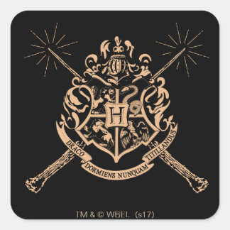 Harry Potter | Hogwarts Crossed Wands Crest Square Sticker