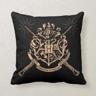 Harry Potter Hogwarts Crossed Wands Crest Throw Pillow