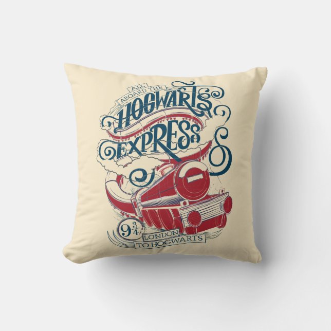 Harry Potter | Hogwarts Express Typography Throw Pillow (Front)