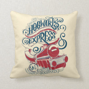 Harry Potter   Hogwarts Express Typography Throw Pillow