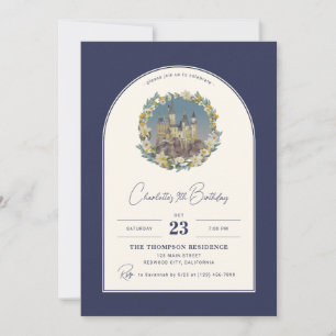 Harry Potter Hogwarts Floral Arch Birthday  Invitation