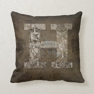 Harry Potter   Hogwarts Monogram Throw Pillow