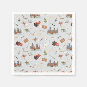 Harry Potter Hogwarts Pattern Baby Shower Napkin