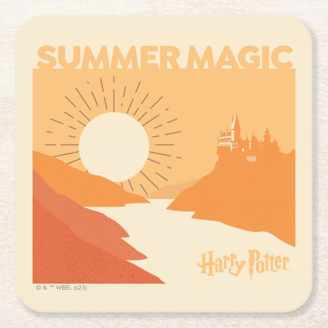 HARRY POTTER™ | HOGWARTS™ Summer Magic Square Paper Coaster (Front)