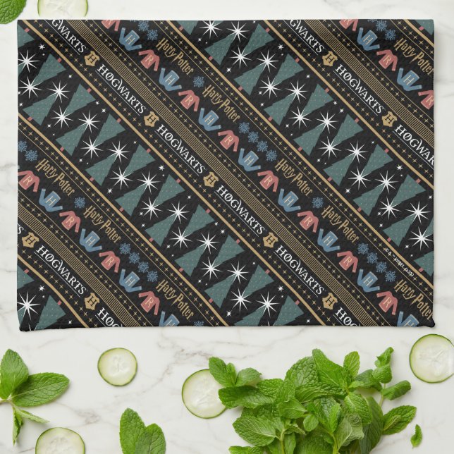 HARRY POTTER™ Holiday Sweater Pattern Kitchen Towel (Folded)