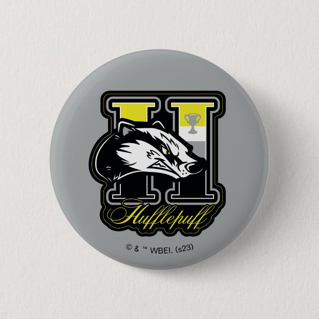 HARRY POTTER™ | HUFFLEPUFF™ Athletic Badge 2 Inch Round Button (Front)