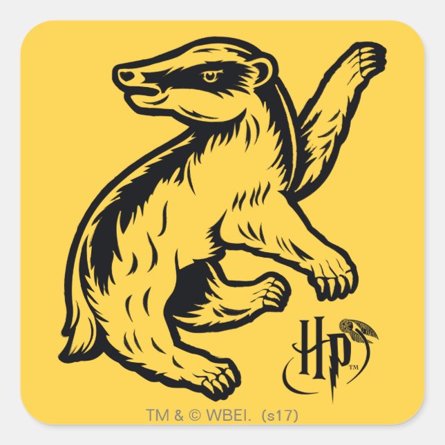 Harry Potter | Hufflepuff Badger Icon Square Sticker (Front)