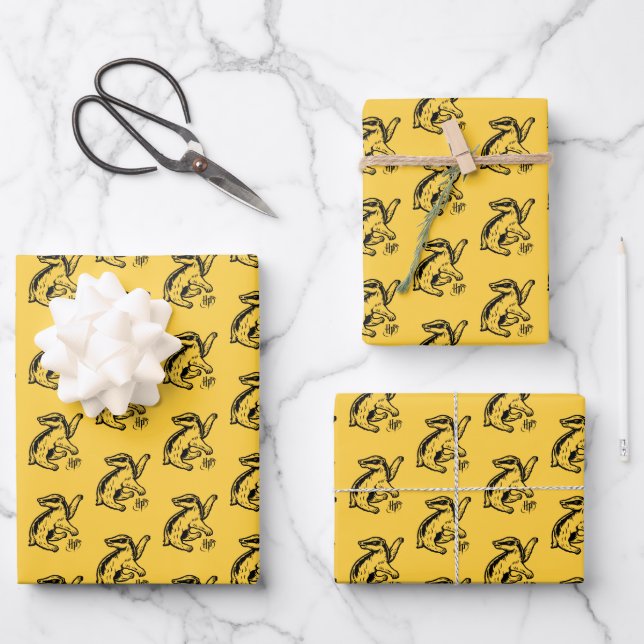 Harry Potter | Hufflepuff Badger Icon Wrapping Paper Sheet (Front)