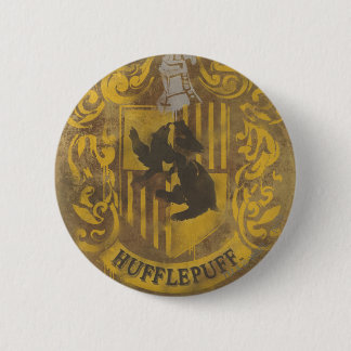 Harry Potter | Hufflepuff Crest Spray Paint 2 Inch Round Button