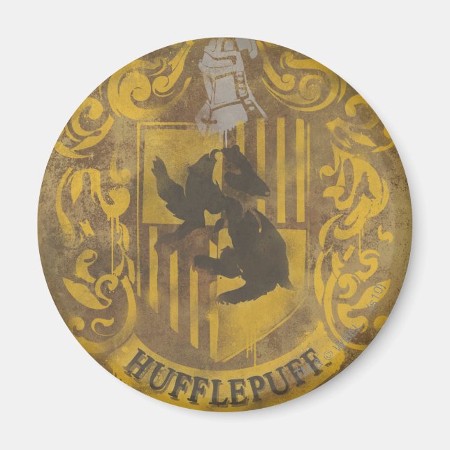 Harry Potter | Hufflepuff Crest Spray Paint Magnet (Front)