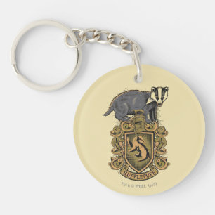 Harry Potter   Hufflepuff Crest with Badger Keychain