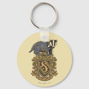Harry Potter   Hufflepuff Crest with Badger Keychain