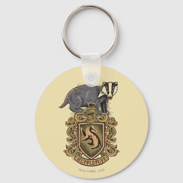 Harry Potter | Hufflepuff Crest with Badger Keychain (Front)