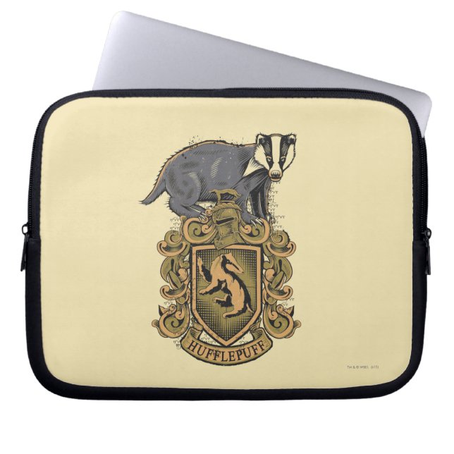 Harry Potter | Hufflepuff Crest with Badger Laptop Sleeve (Front)