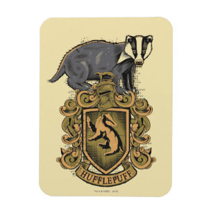 Harry Potter   Hufflepuff Crest with Badger Magnet