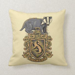Harry Potter   Hufflepuff Crest with Badger Throw Pillow