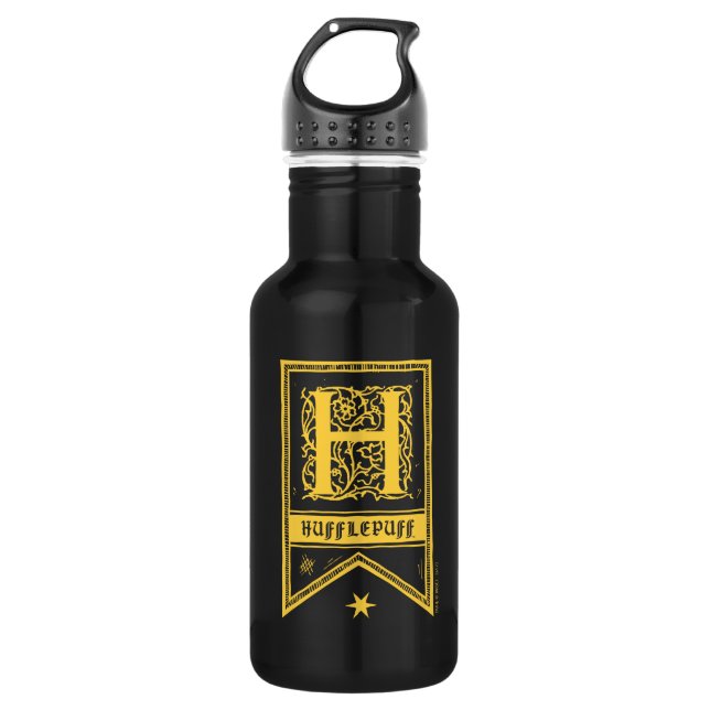 Harry Potter | Hufflepuff Monogram Banner 532 Ml Water Bottle (Front)