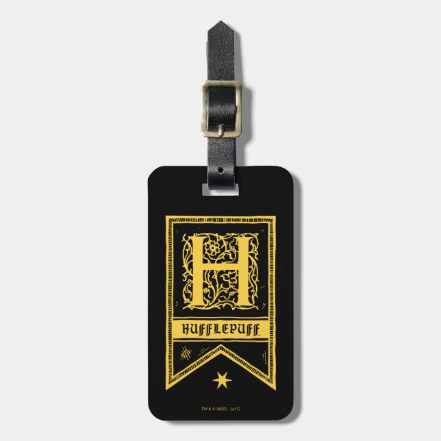 Harry Potter | Hufflepuff Monogram Banner Luggage Tag (Front Vertical)