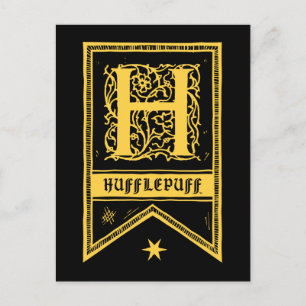 Harry Potter   Hufflepuff Monogram Banner Postcard