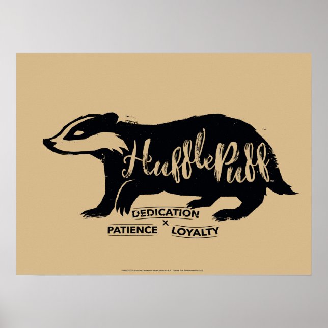 Harry Potter | HUFFLEPUFF™ Silhouette Typography Poster (Front)