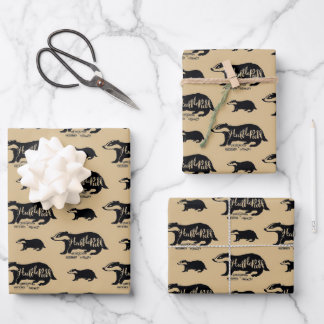 Harry Potter | HUFFLEPUFF™ Silhouette Typography Wrapping Paper Sheet