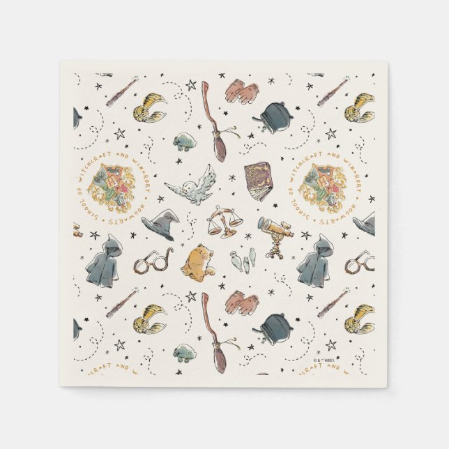 Harry Potter Icons Pattern - Birthday Napkin (Front)