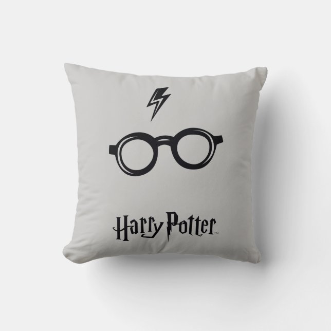 Harry Potter | Lightning Scar and Glasses Throw Pillow (Front)