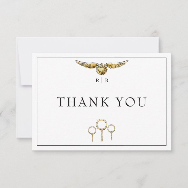 Harry Potter Magical Watercolor Wedding Thank You Card (Front)